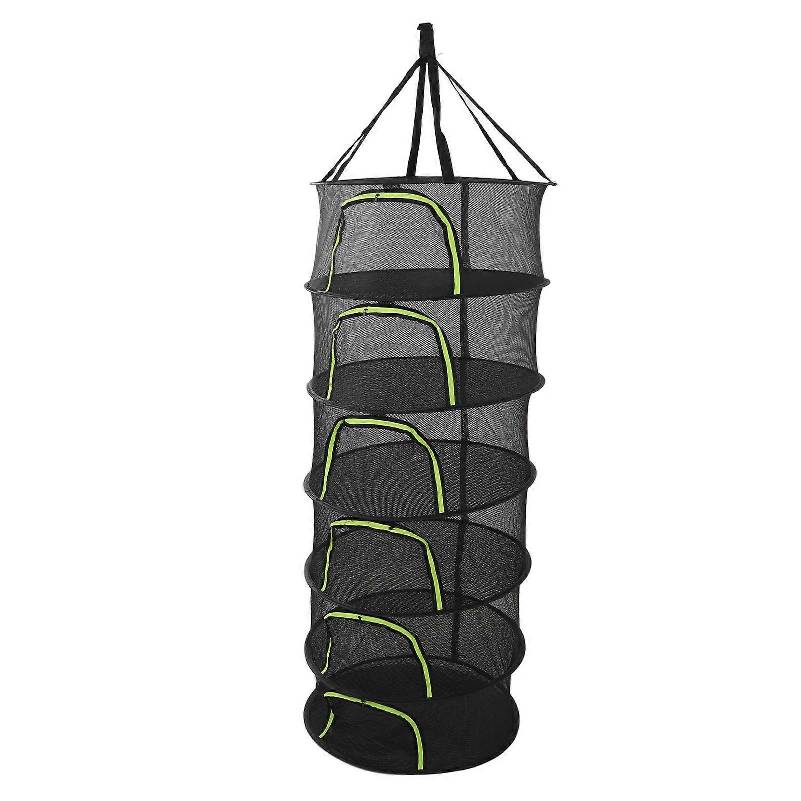 Foldable Plant Drying Net Multilayer Zipper Closure Design 60cm Diameter Herb Buds Dry Net with Storage Bag 6 Layers A-B