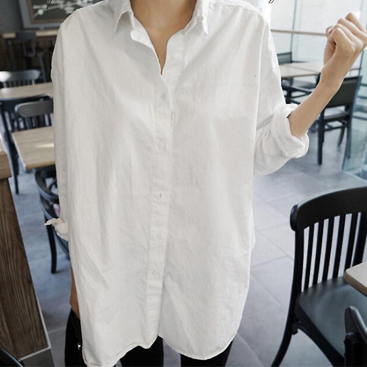 Chemise blanche ample à col en V