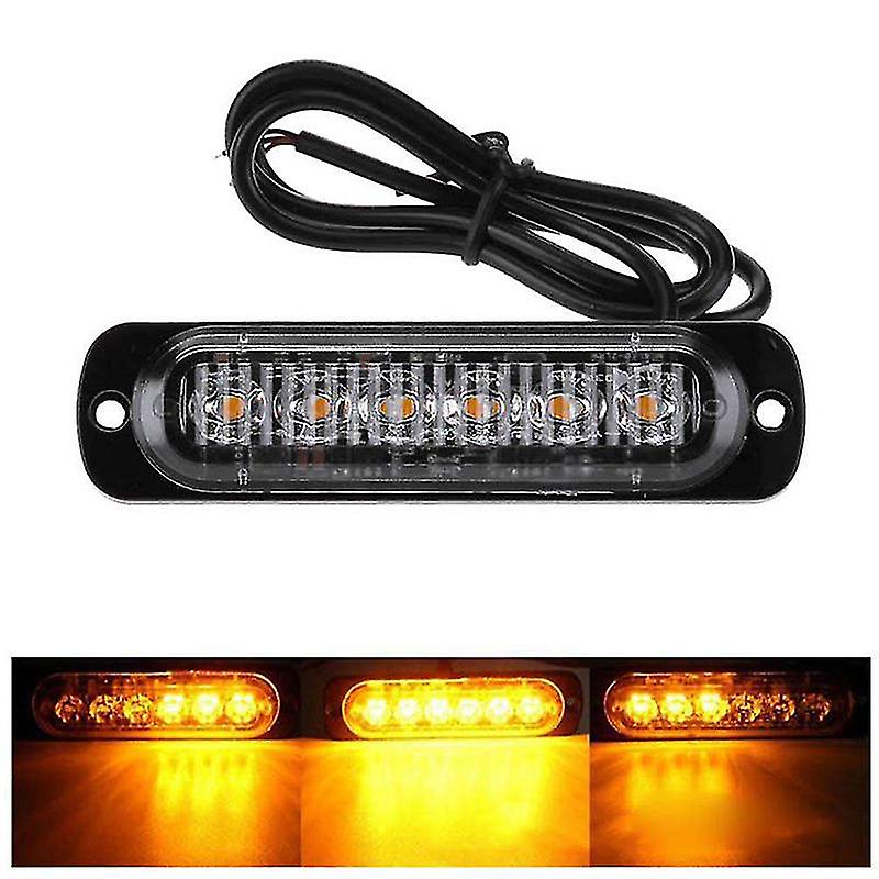 Waterproof Led Emergency Strobe Lights With 6 Led Ultra-thin Two Lightening Mode Auto Accessory New