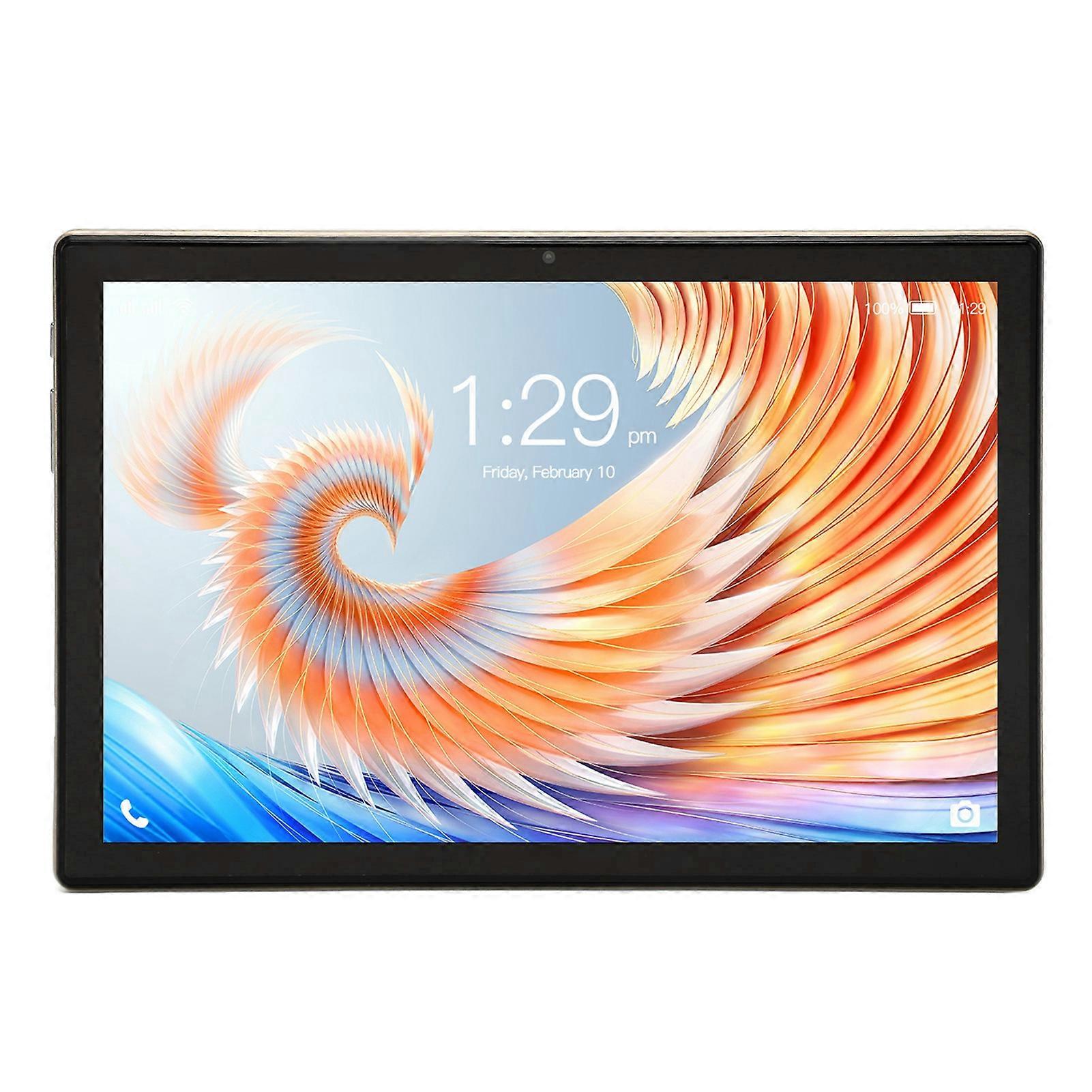 10.1 Inch Tablet for Android 12 Octa Core 2.4G 5G WIFI 8MP Front 16MP Rear Support 4G Network FHD Tablet 100‑240V Gold EU Plug 