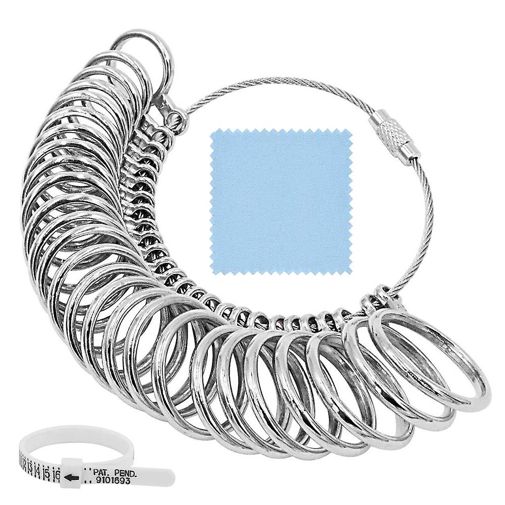 Premium Ring Sizer Measuring Tool Set Metal Ring Measurement Tool, Ring Sizing Kit Jewelry Ring