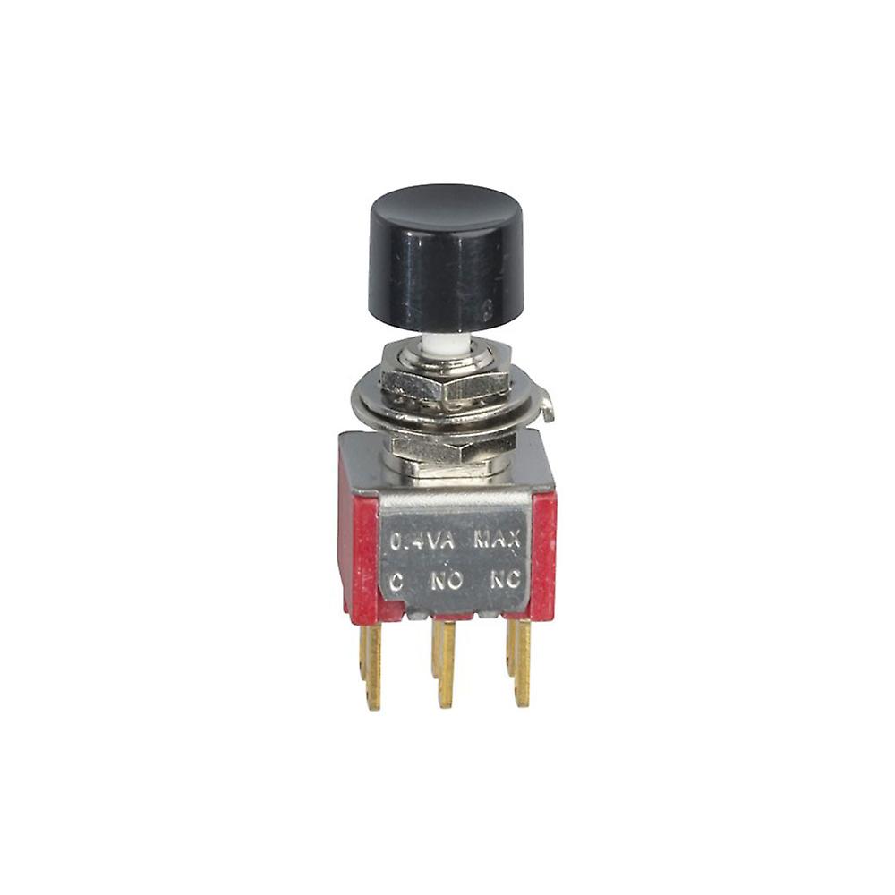 DPDT Quality Pushbutton Black Actuator Rated 3A 125V AC 6mm Mounting Hole