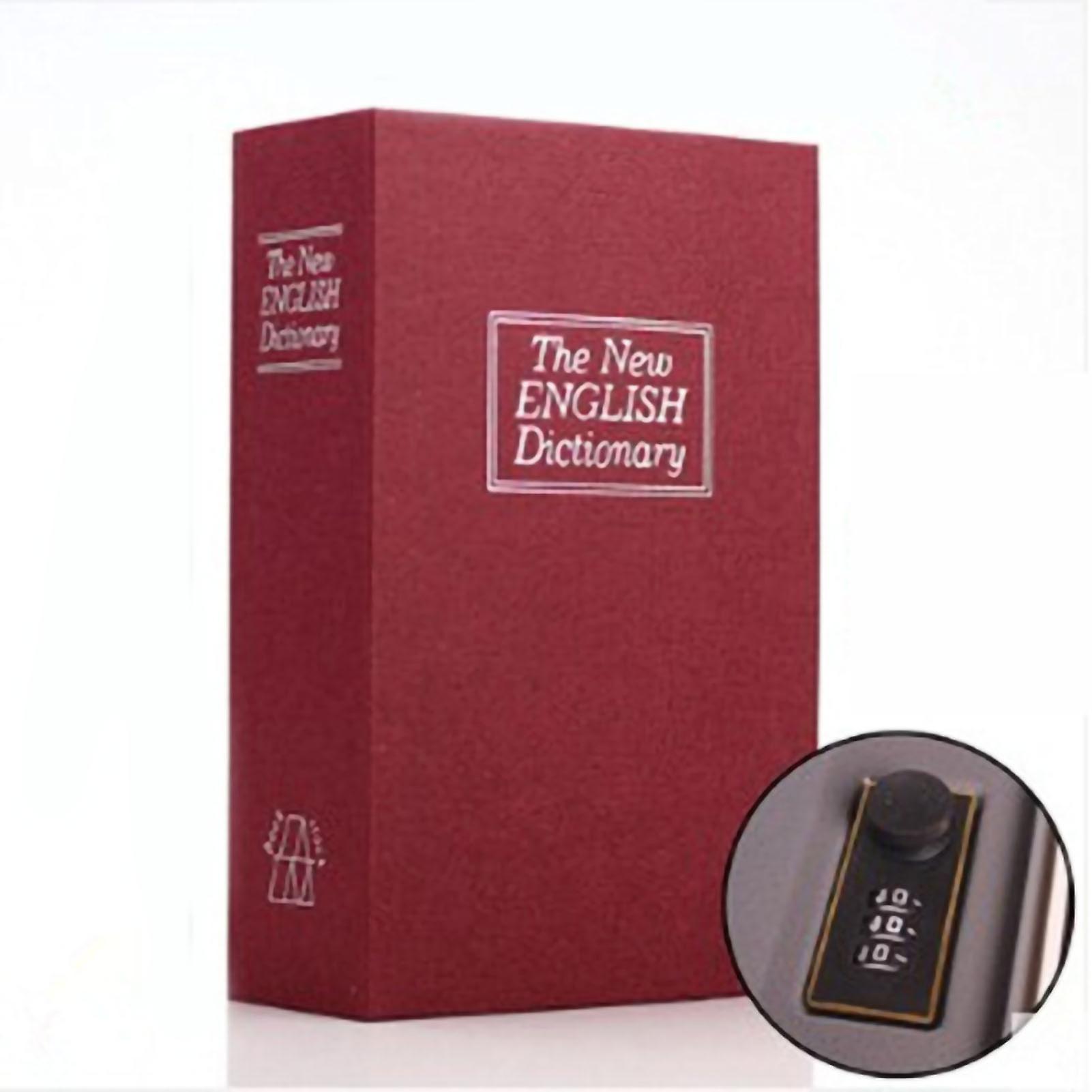 Diversion Book Safe Medium Size Thickened Inner Wall Highly Simulated Book Safe Combination Lock for Money Valuables Red Medium Size