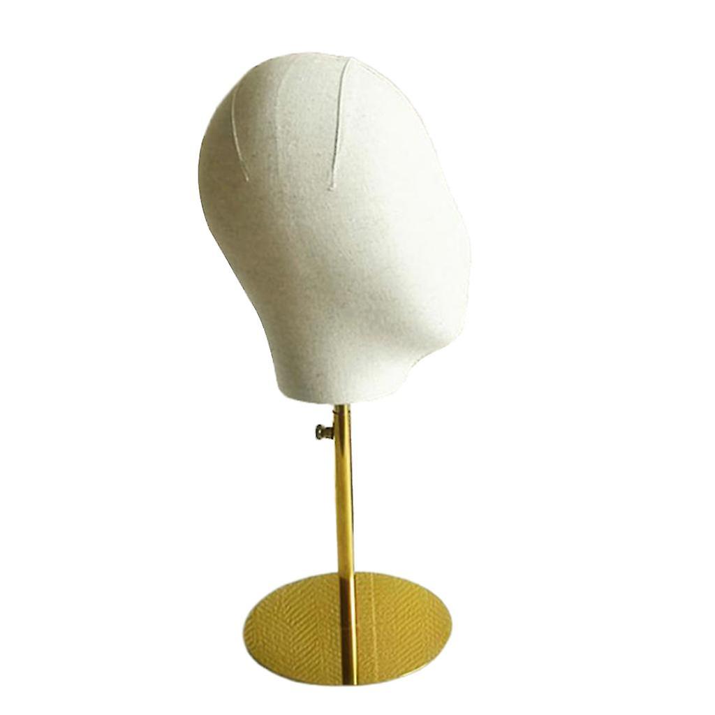 Wig Hat Glasses Display Canvas Block Manikin Mannequin Head with Metal Base
