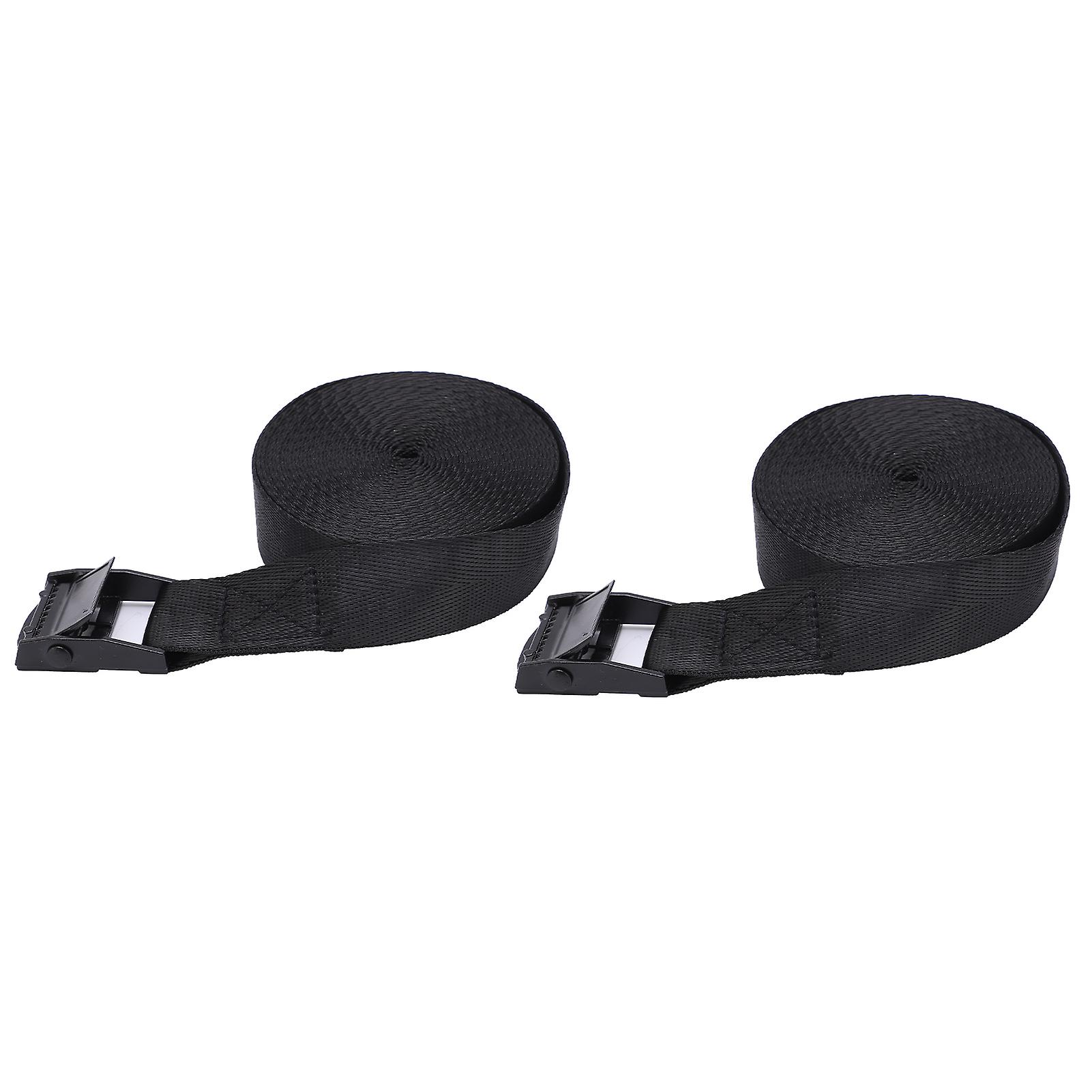 2pcs 25mm Tie Down Strap with Black Zinc Alloy Press Buckle, 3 Meter Binding Rope for Cargo Securing and Tightening