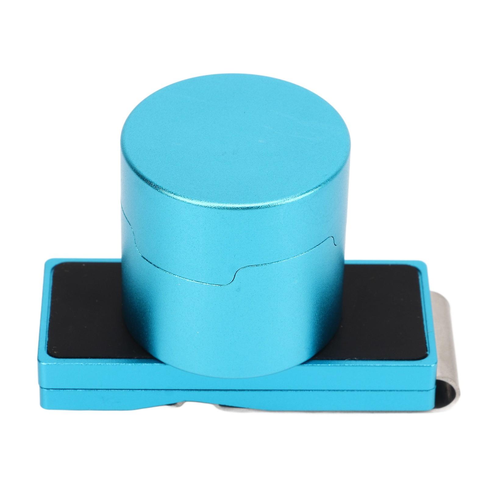 Magnetic Billiard Chalk Holder Aluminium Alloy Round Snooker Cue Chalk Box with Fixed Clip Portable Billiard Accessories Blue