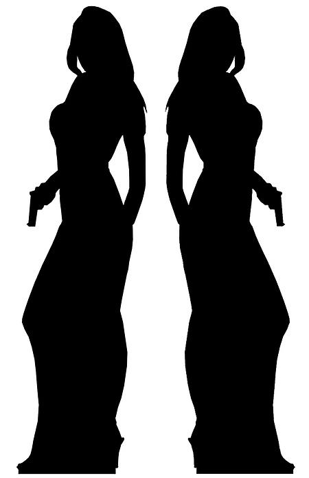 Secret Agent Girl Double Pack (James Bond Girl Style) - Lifesize Cardboard Cutout / Standee