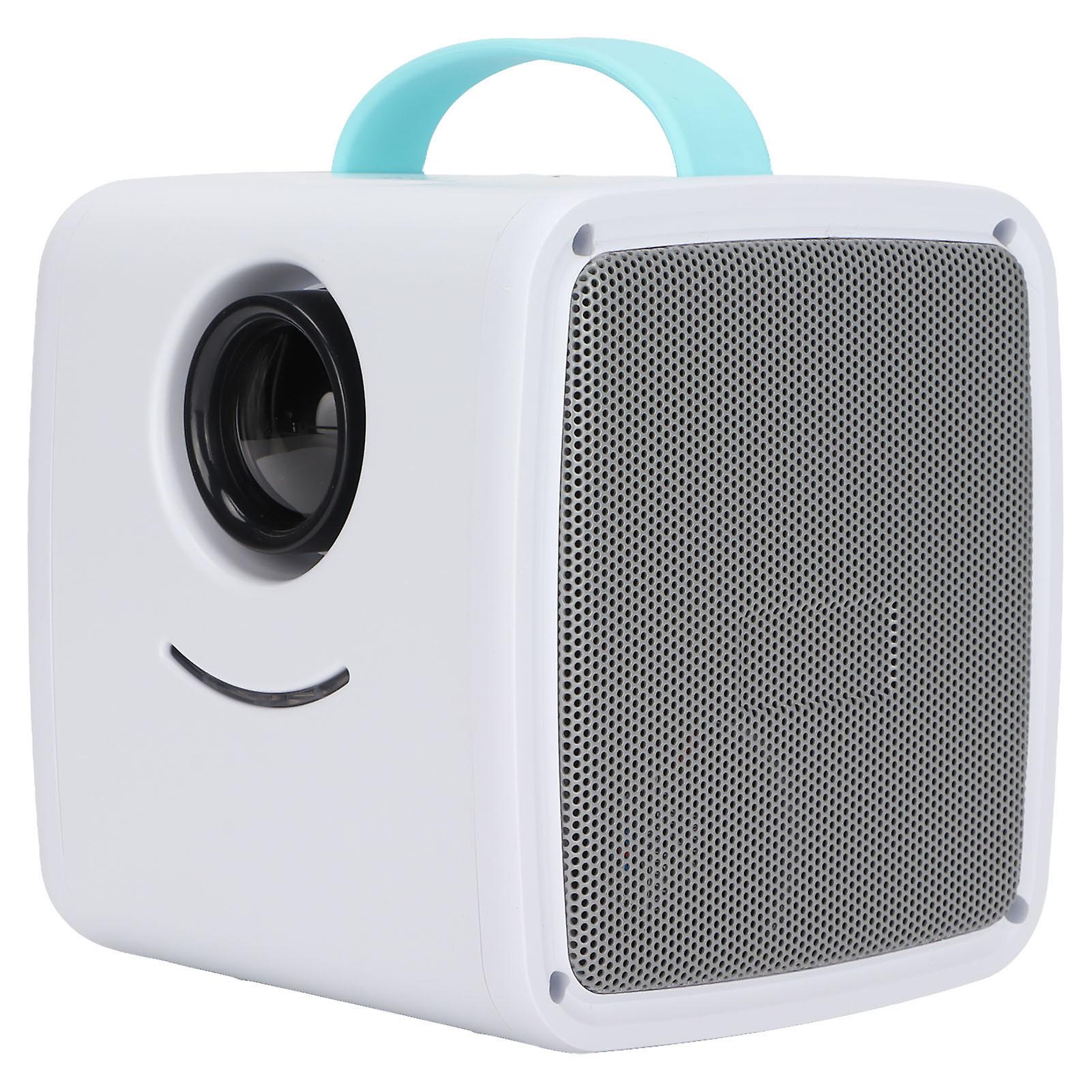 Mini Projector 1080P 2W Loudspeaker Soft Harmless Light 30000 Hours Durable Portable Projector for Home Office 100‑240VQ2 Blue EU Plug