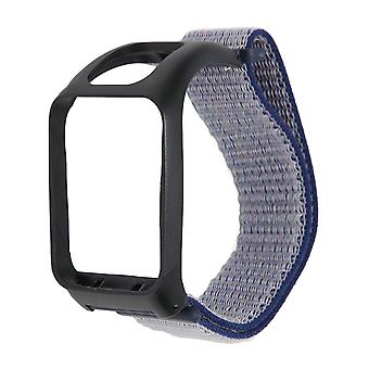 2-in-1 elastisch gevlochten nylon sporthorlogebandje vervangende horlogebandaccessoire voor TOMTOM Runner3 Midnight Blue