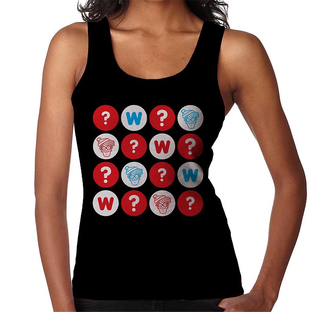 Where's Wally Character Heads And Question Marks Women's Vest