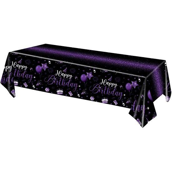 Happy Birthday Tablecloth Waterproof Stain Resistant Rectangular Disposable Plastic Dining Table Protective Cover