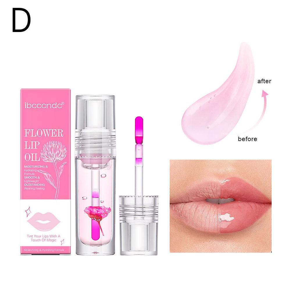 Single pack 4#(D)$ibcccndc Flower temperature change lip oil moisturizing lip balm Dudu lip flower lip oil