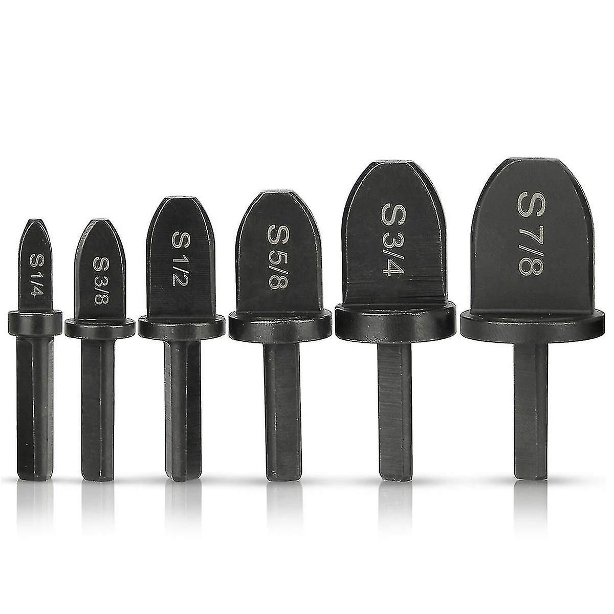 6-Piece Swaging Tool Drill Bit Set for Copper Pipe Flaring - Portable Tube Expander