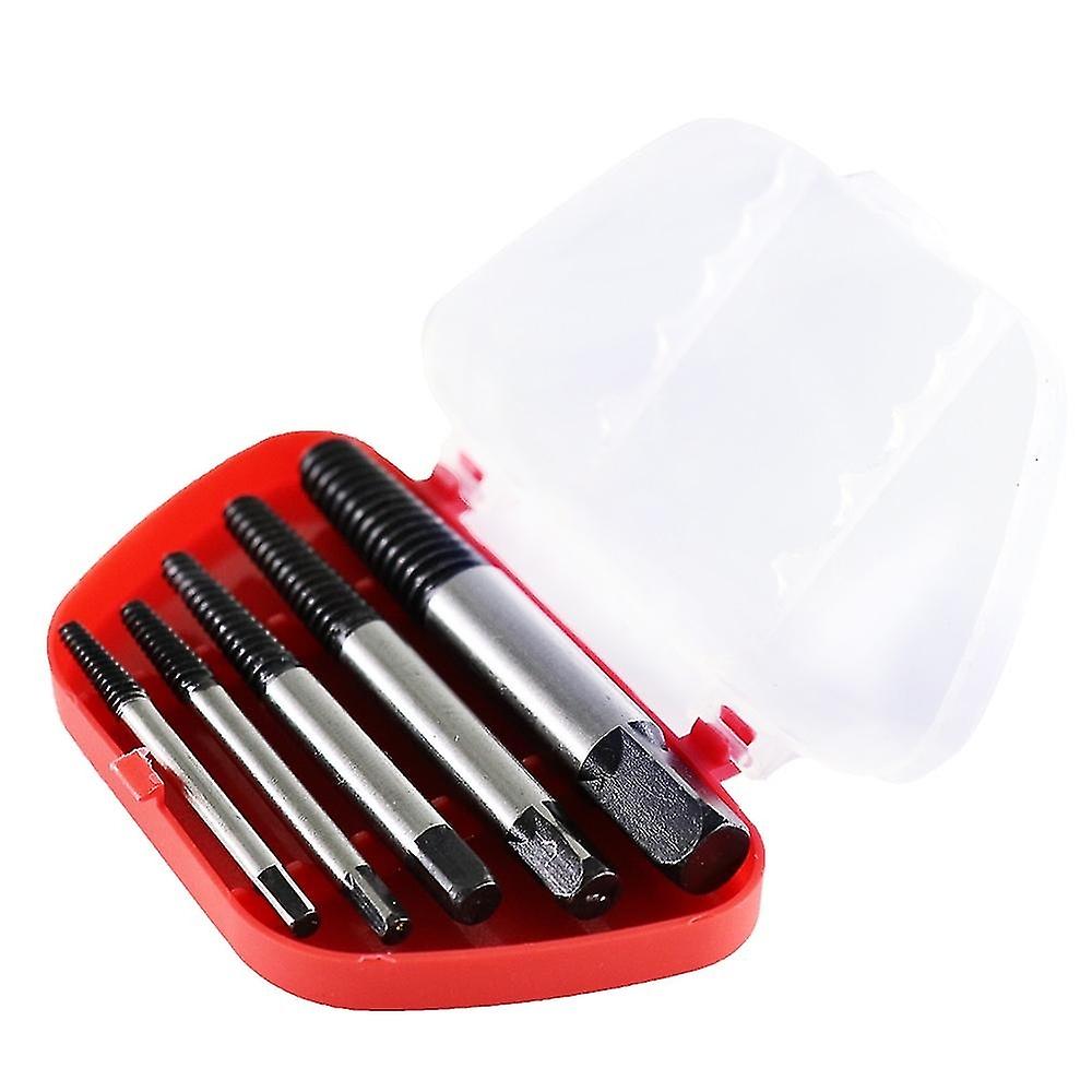 5Pcs/set Steel Broken Speed Out Damaged Screw Extractor Drill Bit Guide Set Broken Bolt Remover Easy