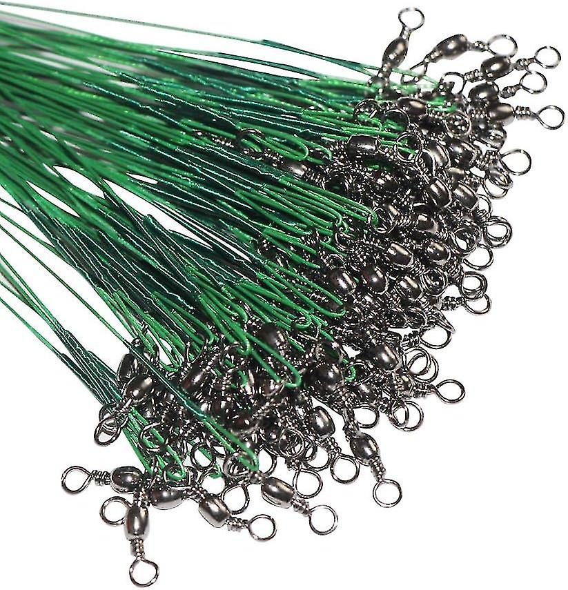 60pcs Fishing Wire Leaders Nylon-coated Fishing Line Wire Leaders With Swivels And Snaps 6inch, 9inch, 12inch