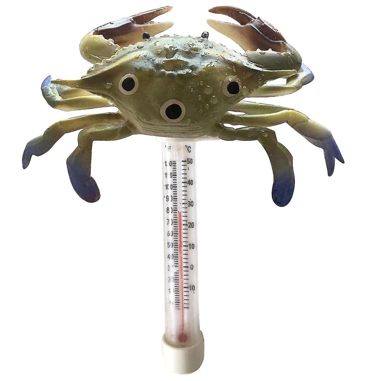 Summer Pool Floating Thermometer Spas Party Spoof Prop In Handle Crab Model