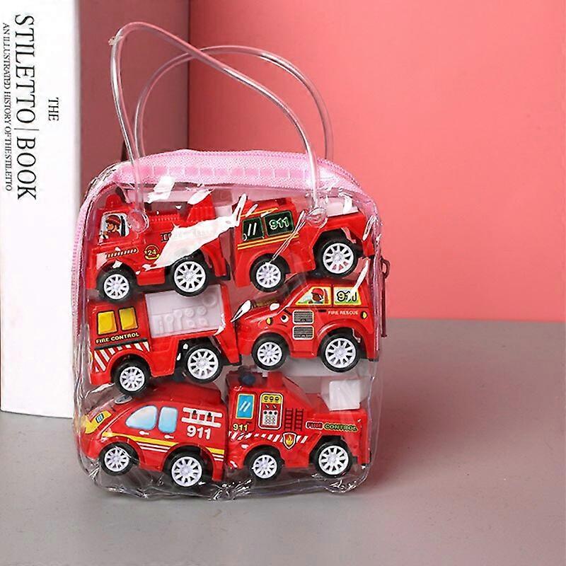 6pcs מכונית מודל צעצוע למשוך לאחור צעצועי רכב נייד כבאית מונית מודל מיני מכוניות ילד צעצועים ילד מתנות Diecasts צעצוע לילדים מכוניות צעצוע