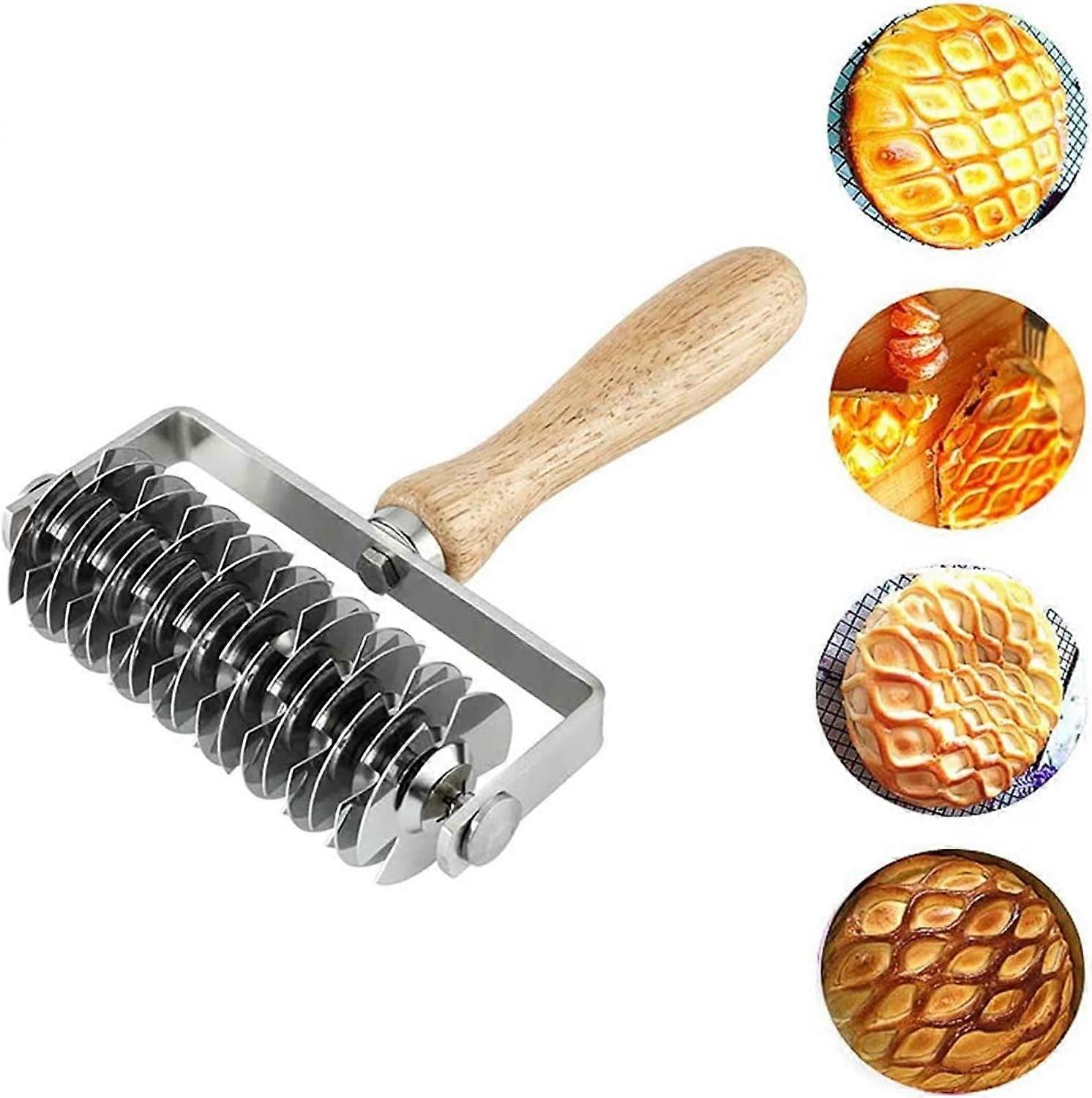 Diamond Cutter Rolling Pin, Pizza Lattice Lattice Rolling Pin Rolling Pin 13.3x20.5x5cm