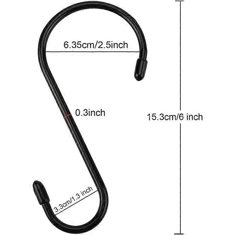12 Pack Multi-Use S Hooks, Large Vinyl Coated S Hooks (6)