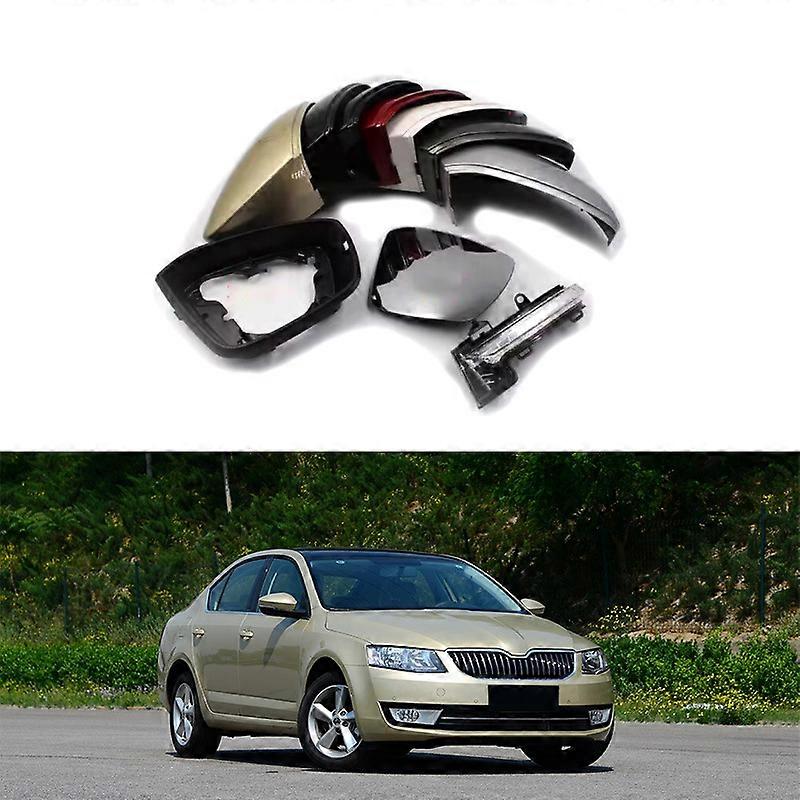 Suitable For 15-17 Skoda Octavia Rearview Mirror Housing Mirror Cover Reflective Lens Turn Signal