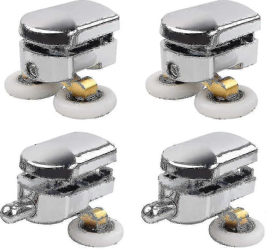 23mm Shower Door Rollers Sliding Shower Doors Wheels Replacement Roller Runner Wheel (2 Upper Wheels, 2 Lower Wheels)