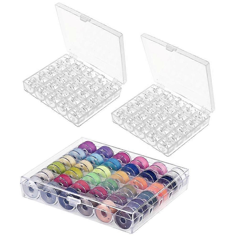 50kpl ompelukoneen puolat kotelolla 36 kpl puolat ja ompelulangat kotelolla ja pehmeällä measulla