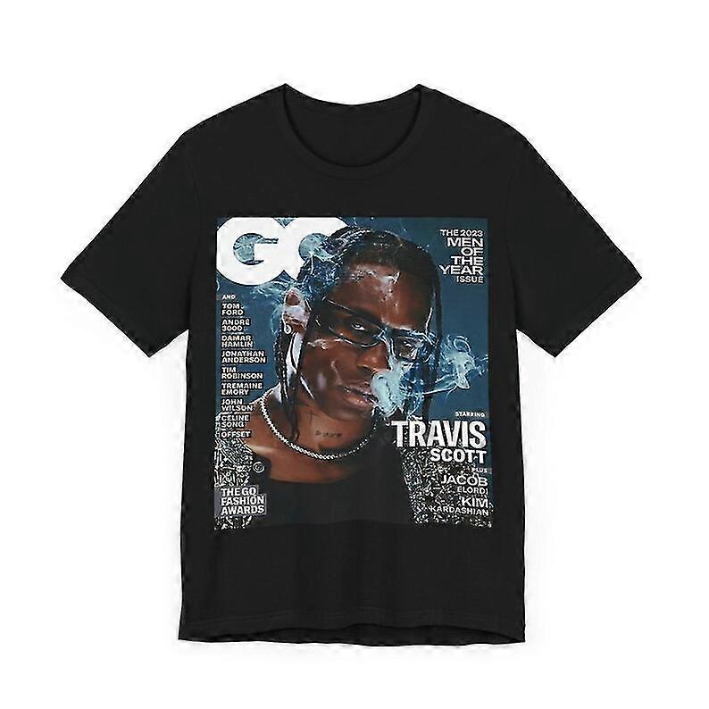 Camiseta Travis Scott GQ Magazine-Mbe286 Puro algodón de alta calidad