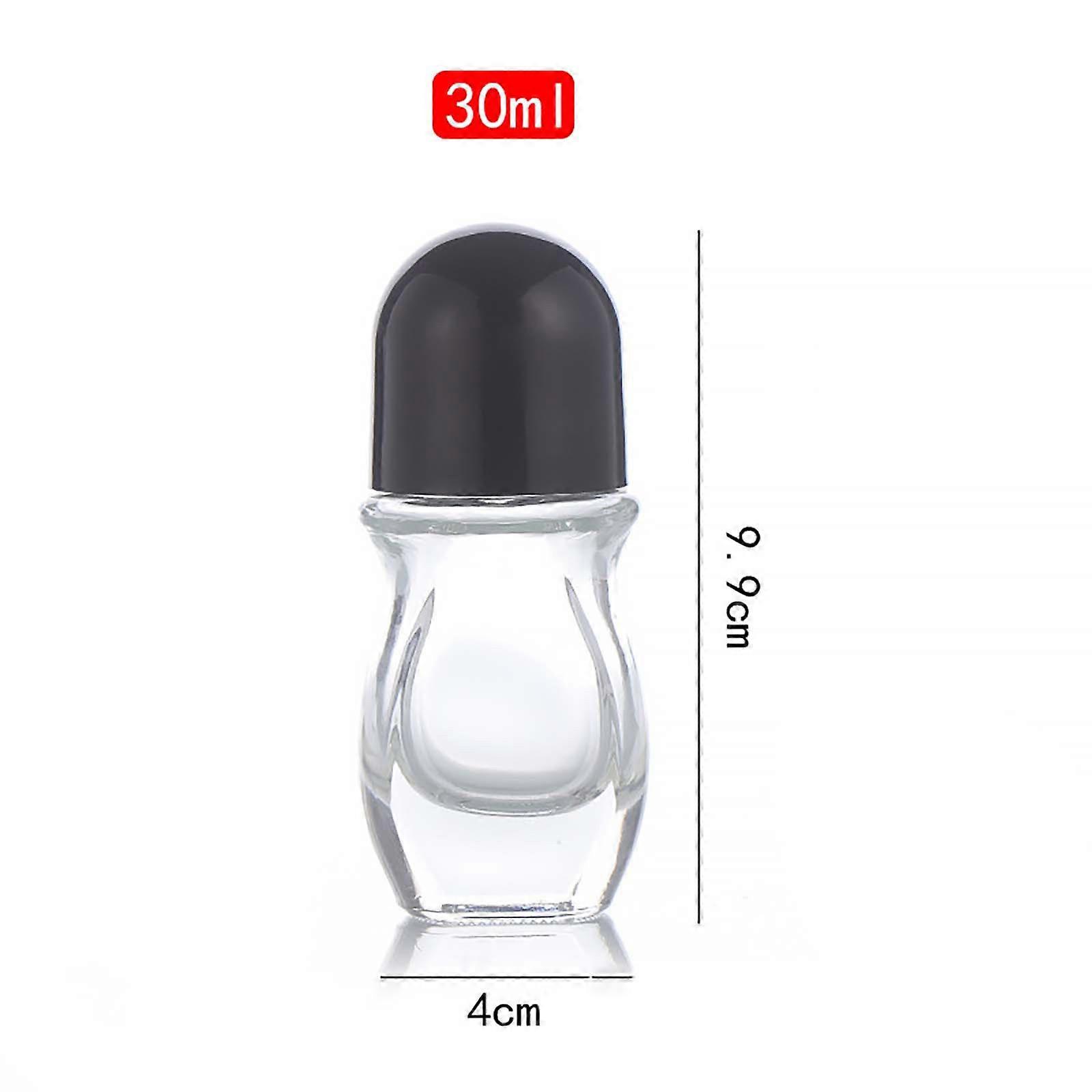 Glass Empty Roller Bottles With Plastic Roller Deodorant Roll On Bottles Containers Leak Proof Massage Roller Bottles 2PCS