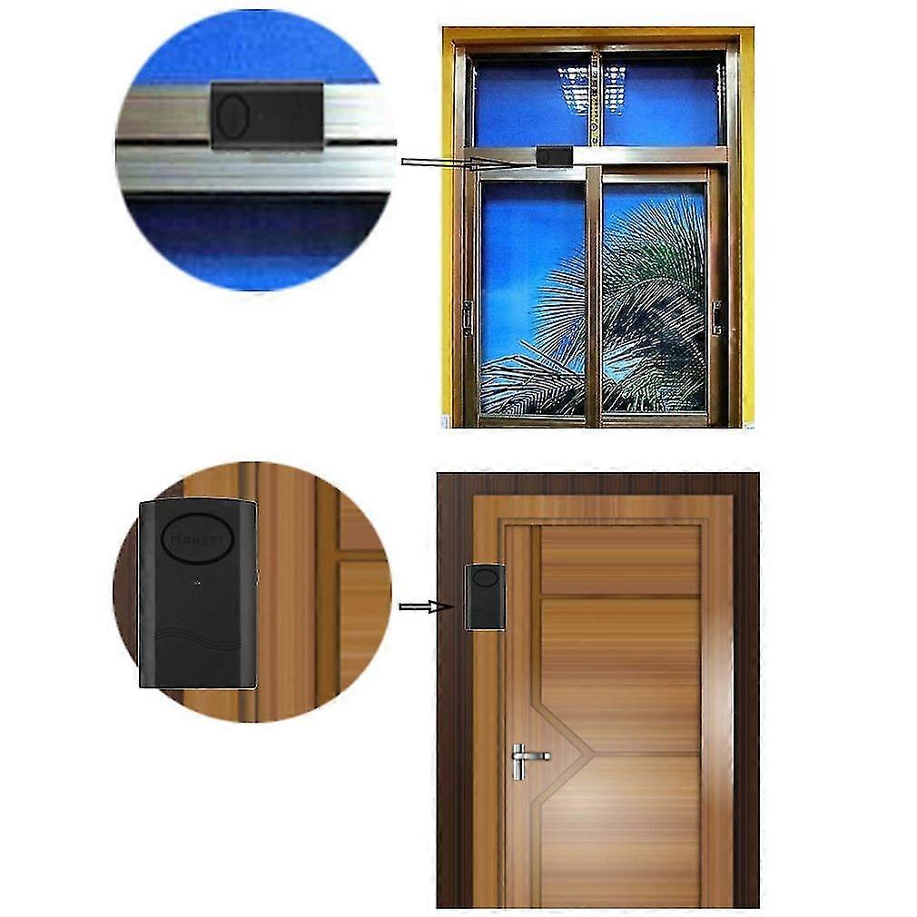 Wireless Door Window Caravan Vibration Security Detector Alarm Black