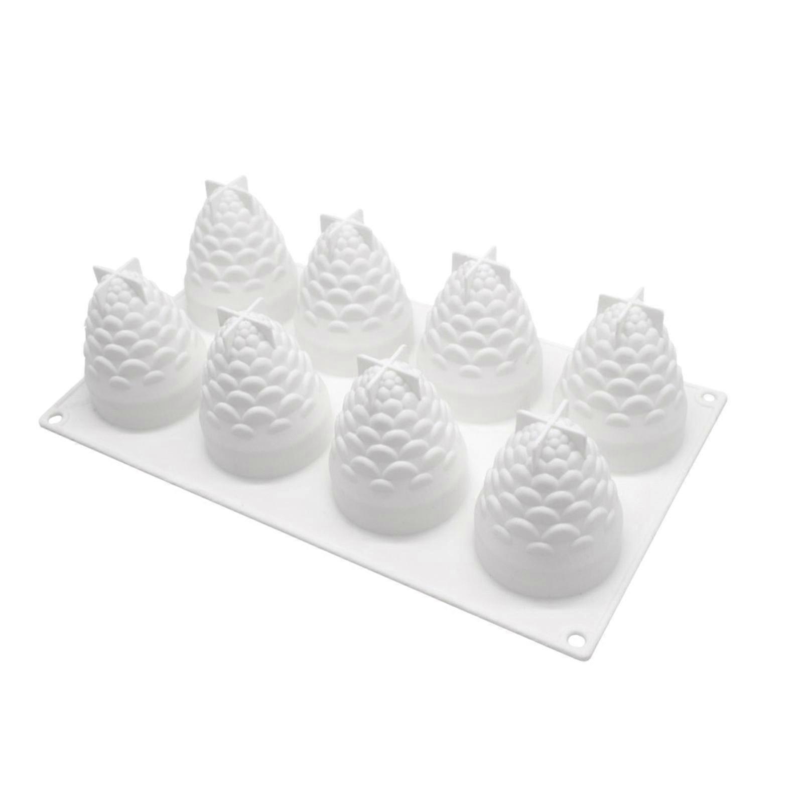 silicone 8 cake mold pineapple ice cream jelly pudding candle diy baking tools
