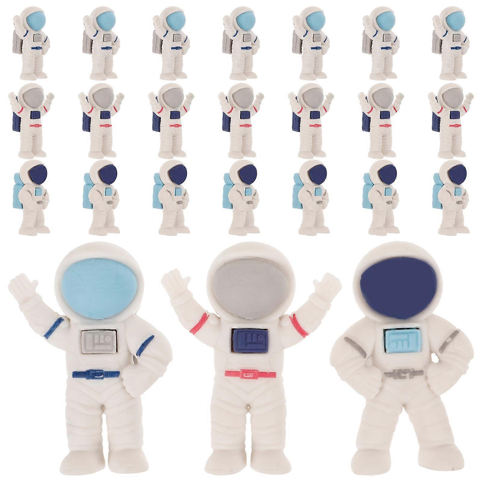 24Pcs Small Spaceman Erasers Cartoon Astronaut Erasers Portable Erasers Multi-function Erasers