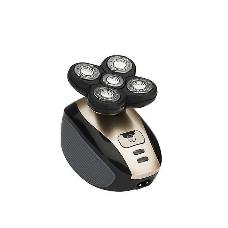 Five Blade Shaver Electric 4D Floating Multi Function Shaver Hair Magic Bald Head Artifact Beard Knife Gold 1800 set  Fabric Shavers