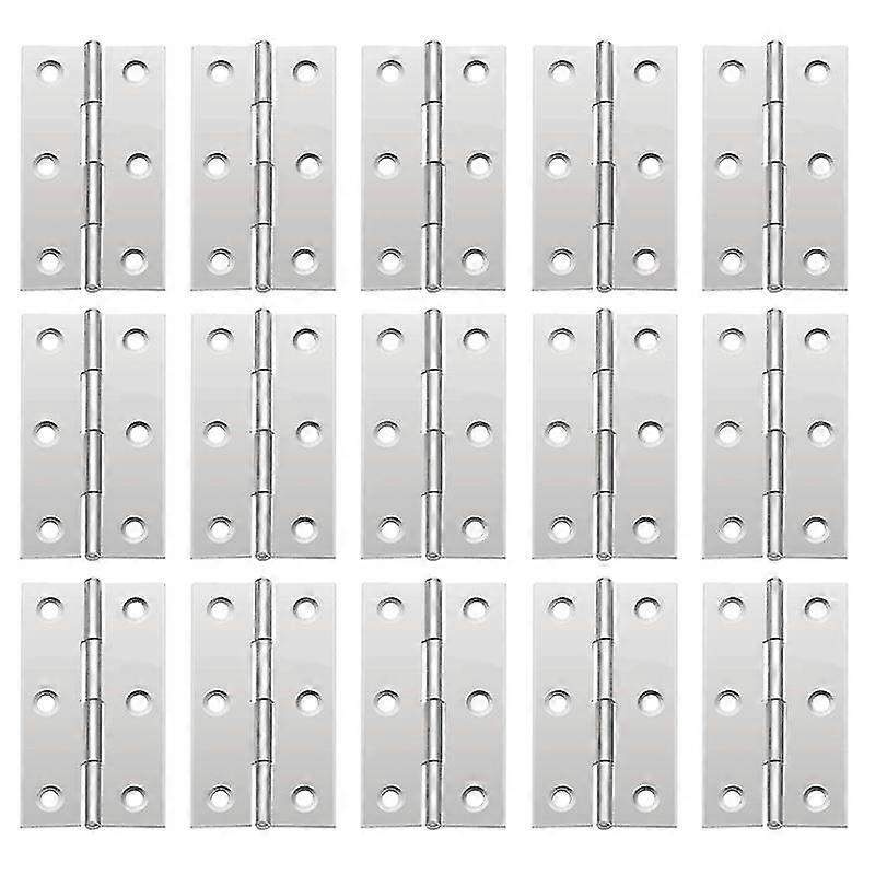 10 Pcs Thickened Iron 60*38*1.2mm Cabinet Hinge,Folding Butt Hinge,Furniture Silver Hinge