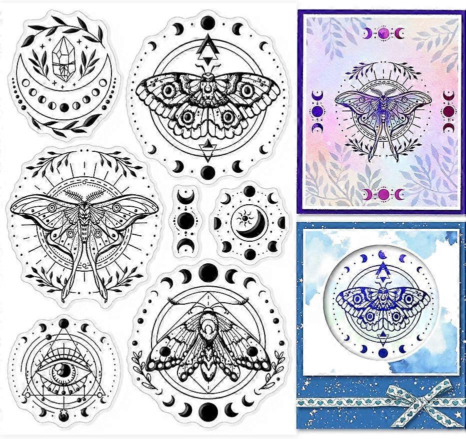 1Sheet Moth Clear Stamps Silicone Clear Stamps