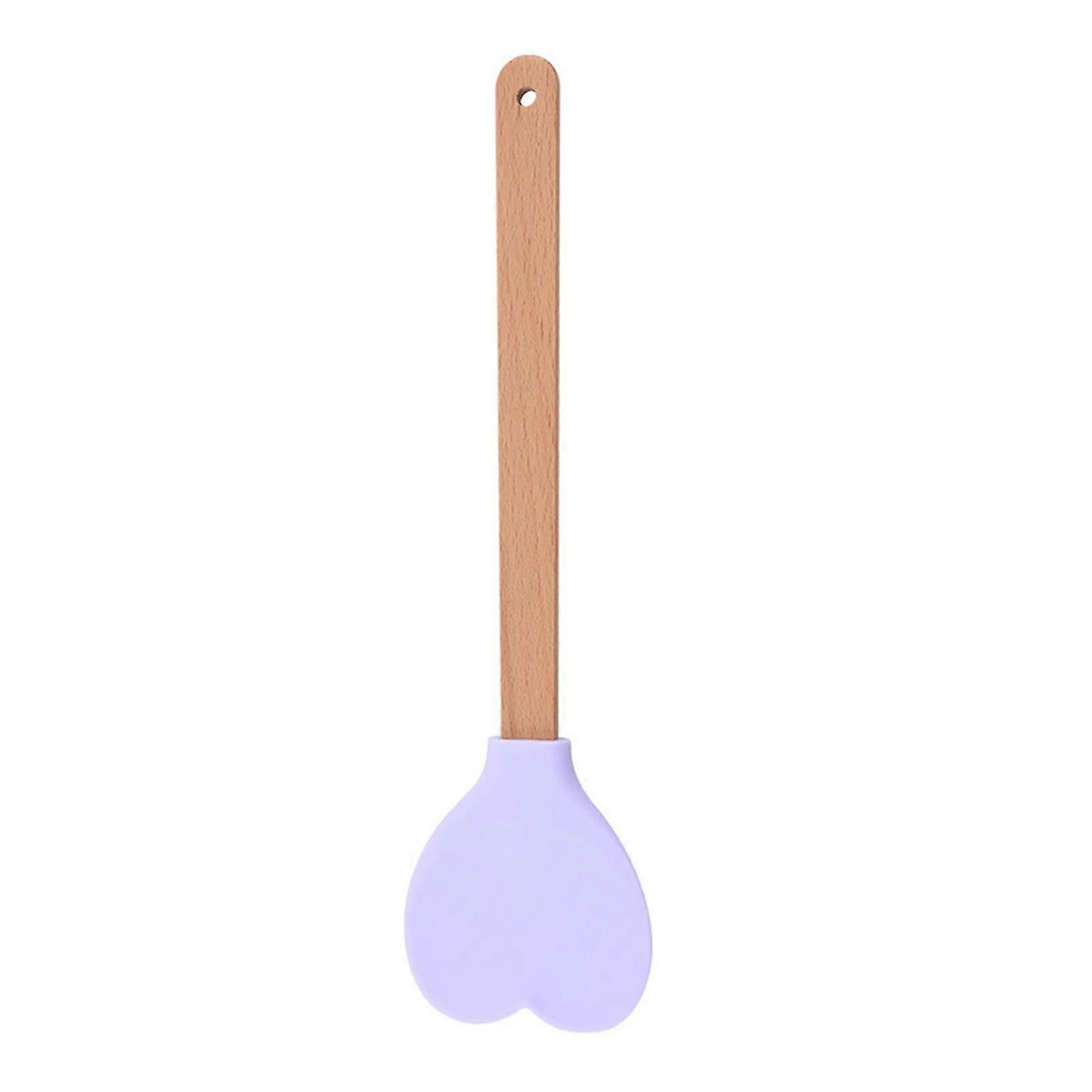 Creative Heart-shaped Silicone Scraper Household Beech Handle Scraper For Cake Baking