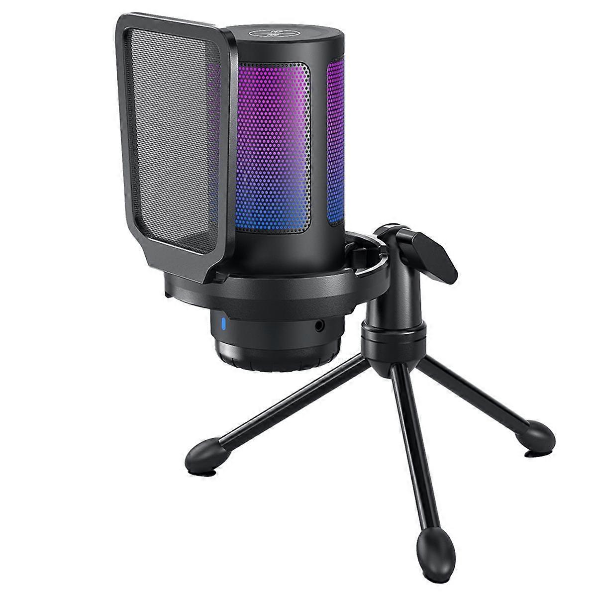 Noise Reduction Condenser Microphone with Tripod Bracket Gaming Streaming Microphone Shock Mount for PC Computer Laptops