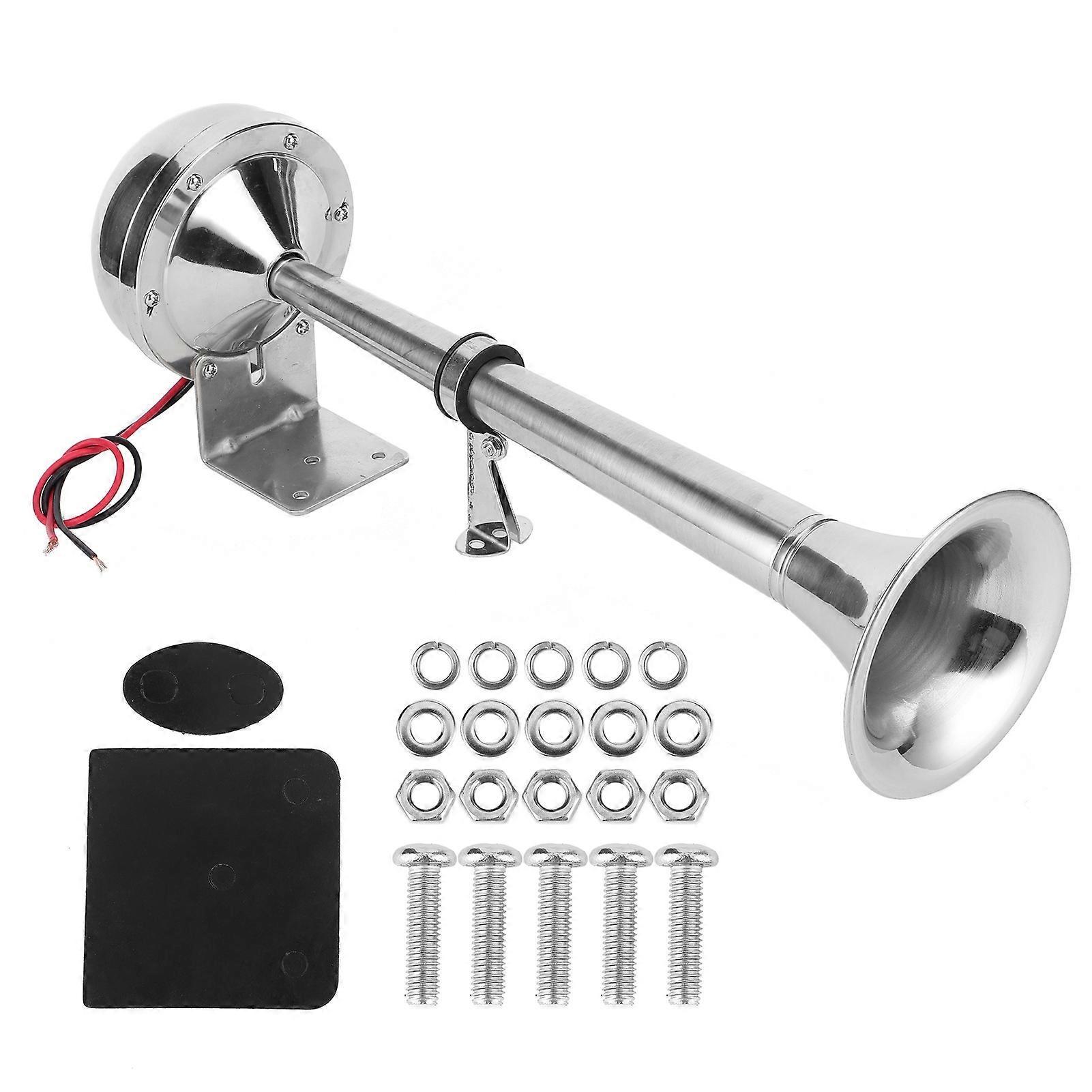 エアホーン大型シングルマリングレード 304 ステンレススチール 12V ボートシップトランペット