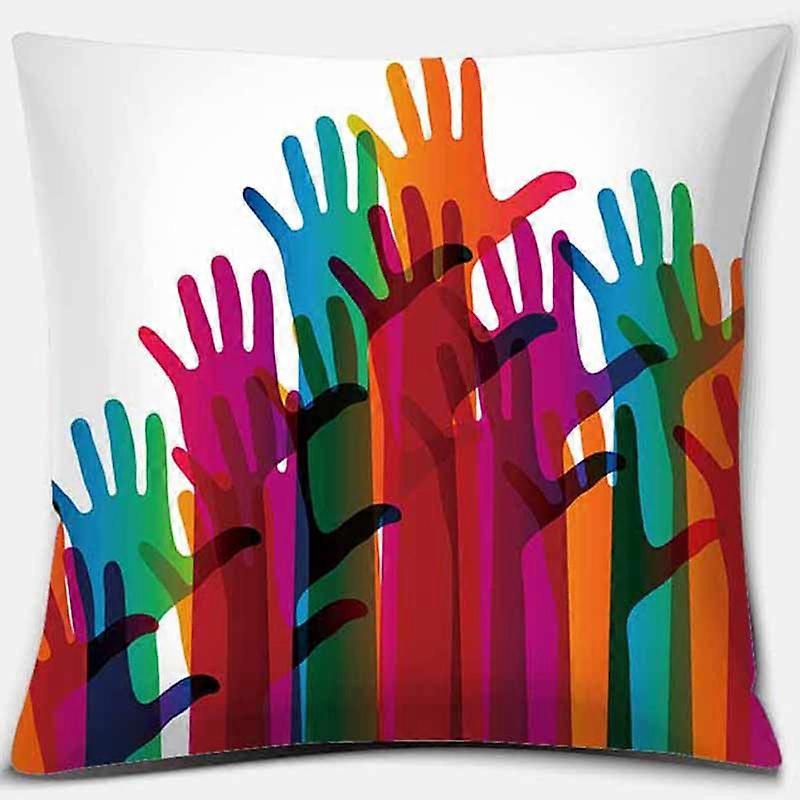 Fronha quadrada com impressão arco-íris Decoração de casa Capa de almofada de sofá de carro Design 529jpjcjh