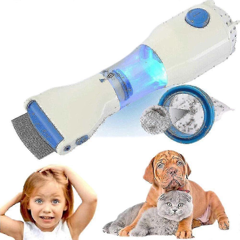 Electric Vacuum Head Lice Nit Comb Brush Pet Dog Flea Filter Remover Treatment Tw