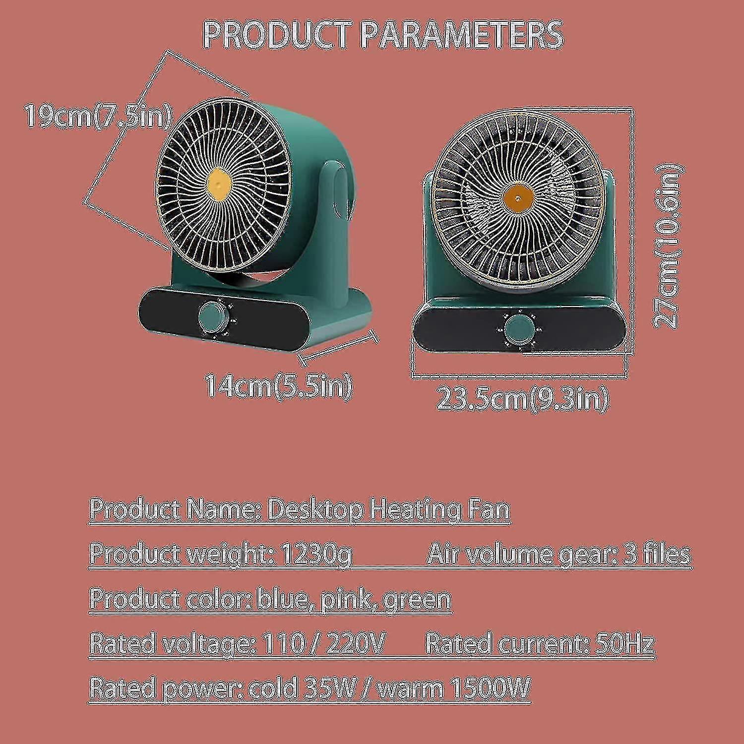 Battery-powered Heater For Camping, Heater For Office, 3 Settings, Fan Option, Advanced Safety Features, Whole (euro Standard) Ty