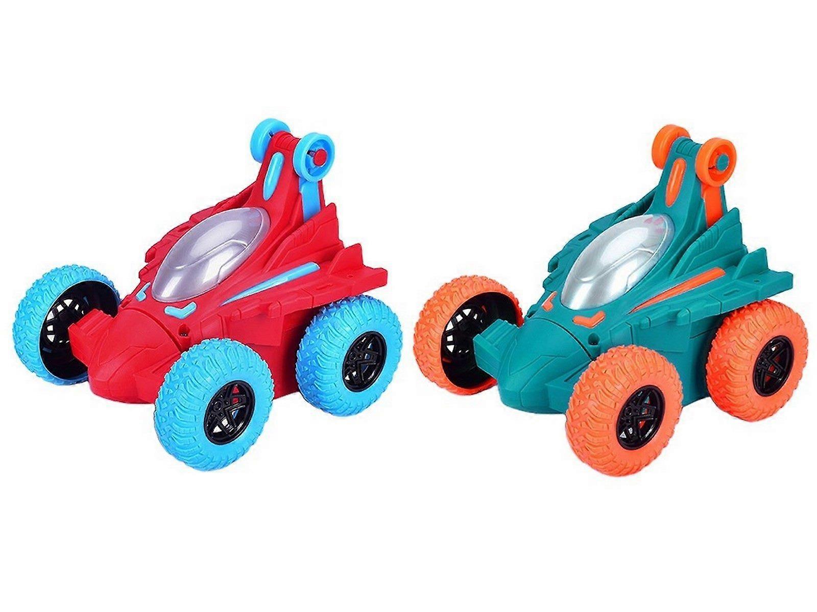 2Pcs Electric Special Effect Dump Truck Blue and Red