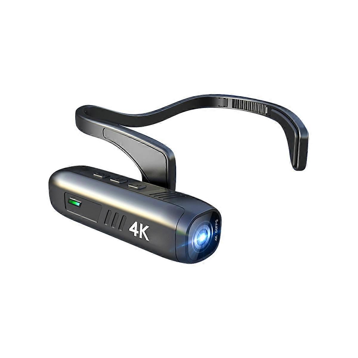 Portable 4K 30FPS Caméra montée sur la tête WiFi Caméra vidéo Caméscope Webcam Grand Angle Objectif Batterie AP Noir