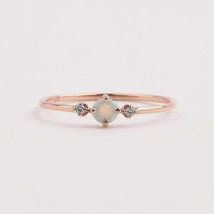 Rose Gold Diamond Opal Ring - Rose Gold Diamond Opal Ring
