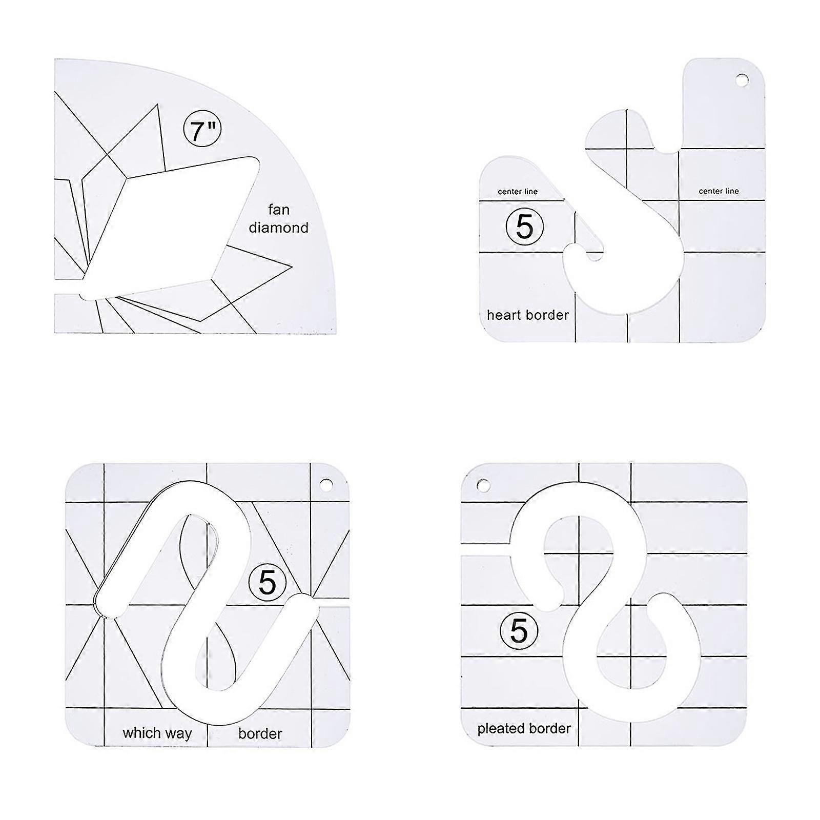 Acrylic Diy Sewing Patchwork Ruler Special-shaped Hollow Sewing Kit Patchwork Template
