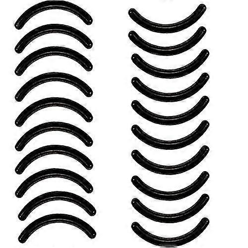 20-Pack Universal Soft Silicone Eyelash Curler Replacement Pads - Black