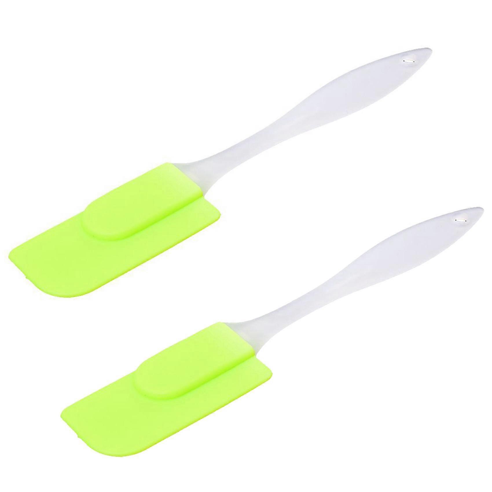 2x Silicone Spatula Spoon Kitchen Utensil Cake Mixer Cooking Baking Mixer Scraper(green) S