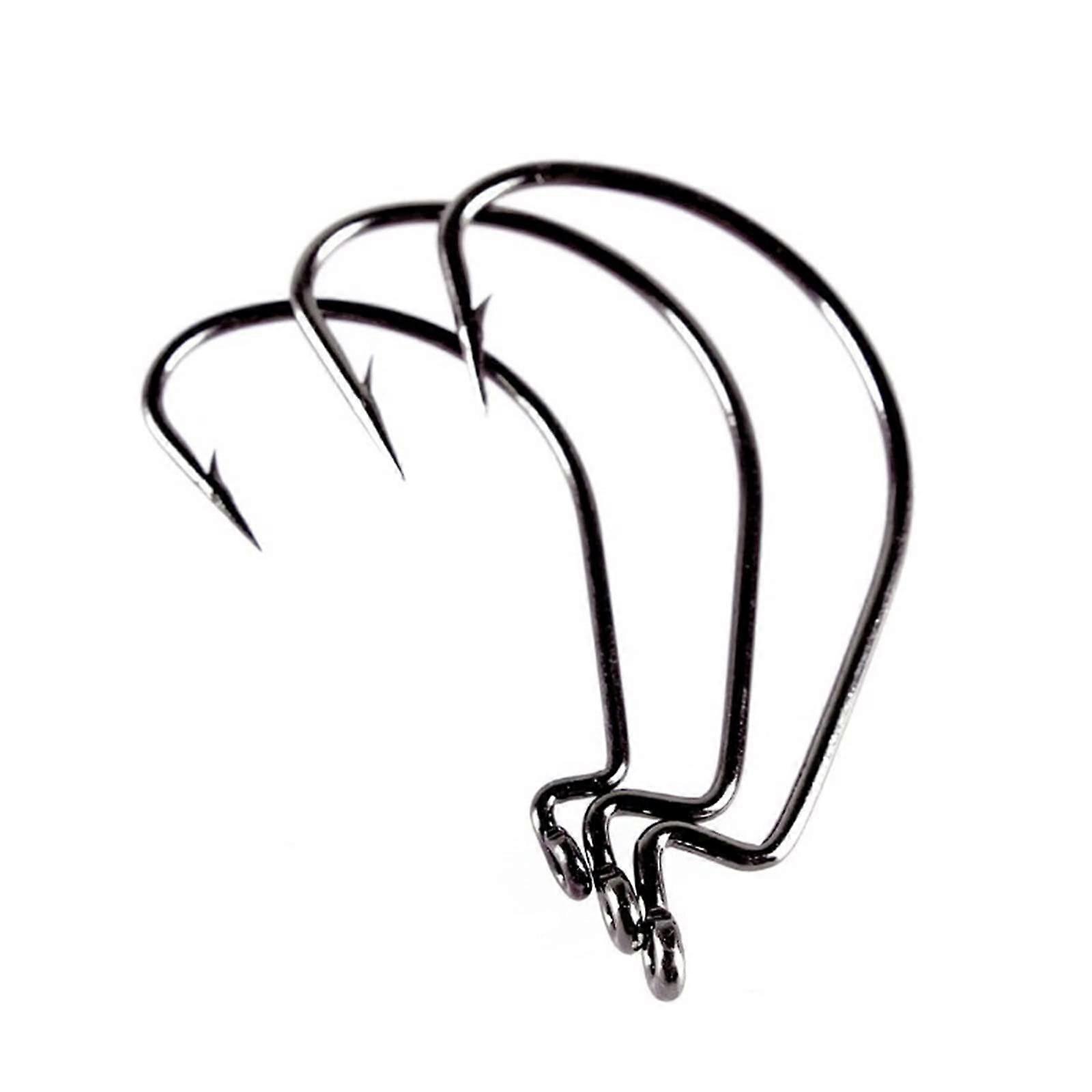 Fiskekroker 50stk 4.5cm mye Wide Crank Offset fiskekroker Carbon Steel Karpe Fishhook For Soft Worm Lure Fishing Kit