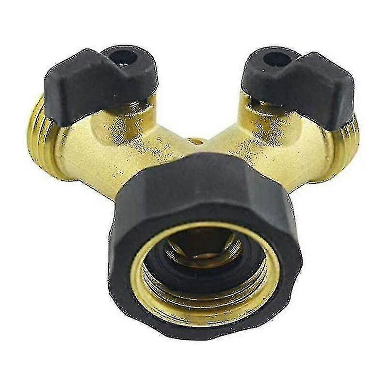 Brass Garden Hose With Y Connector Y Valve Valve Connector Garden Hose Comfort Handle Faucet Outlet Tap With 2 Independent On/off Valves -
