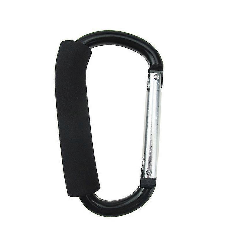 Carabiner Stroller Hook Carabiner Stroller Accessories (2pcs, Black)