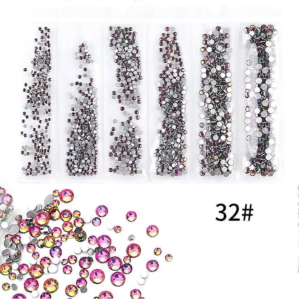 6 Grids Colorful Nail Art Rhinestones Multiple Color Decoration DIY Manicure Tools(32)